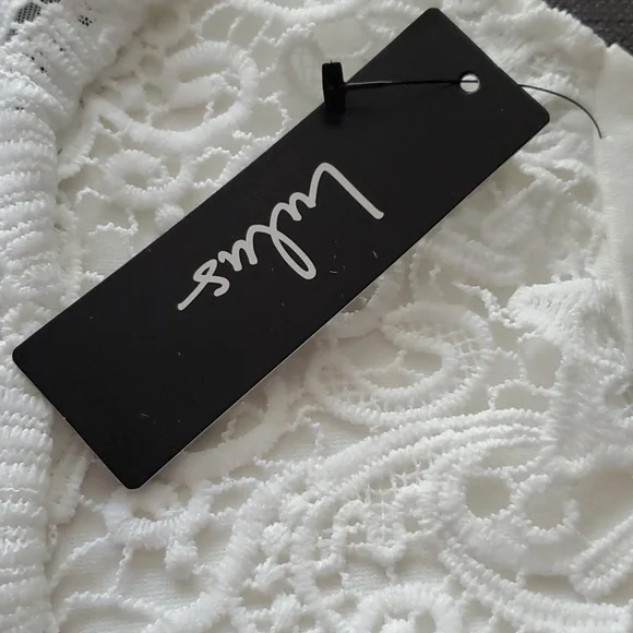 NWT Lulu's I Promise White Lace Skater Stretchy Dress XS - Picture 5 of 8